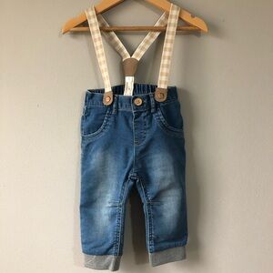 Cat & Jack Suspender Jeans, 12M
